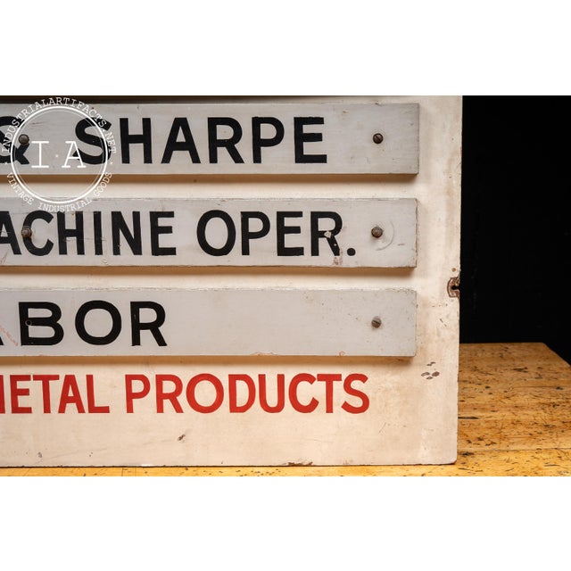 Wood Vintage Hand-Painted Roseland Metal Products (Chicago) Help Wanted Sign For Sale - Image 7 of 15