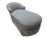 Contemporary Italian Chaise Lounge in Gray Chenille Fabric - Skirted With a Loose Seat Cushion For Sale - Image 9 of 9