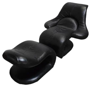 Set of Italian Relax Armchair & Footrest by Vittorio Introini for Felice Rossi, 1978