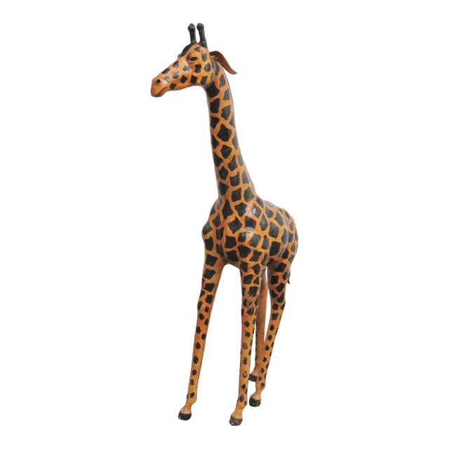 Contemporary Decorative Leather Giraffe Statue Chairish