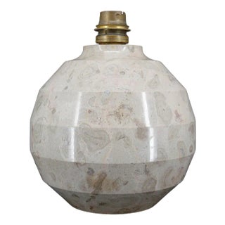 Modern Art Deco Ball Lamp in Carved Marble, 1930 For Sale