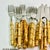 Tan Late 20th Century Chinoiserie Coastal Bamboo 18/8 Stainless Flatware Service for 10 - 50 Pieces For Sale - Image 8 of 13