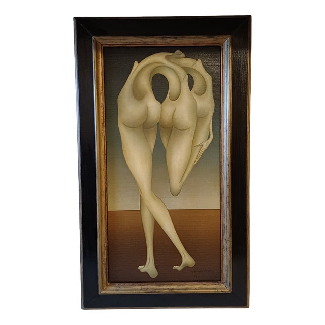 Sostras, Nude Figurative Composition, 1974, Oil on Canvas For Sale