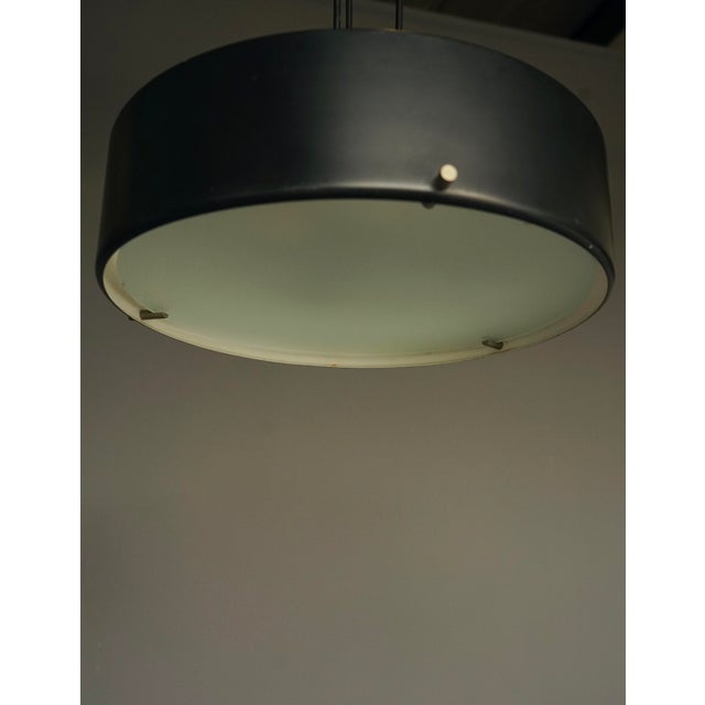1950s Mid-Century Italian Ceiling Pendant Light in Glass and Metal by Bruno Gatta for Stilnovo, 1950s For Sale - Image 5 of 15