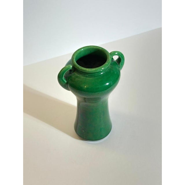 Gold Art Nouveau Awaji Pottery Green Glazed Vase, 1890s For Sale - Image 8 of 10