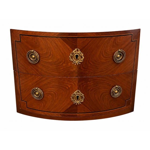 French French Louis XVI Style Kingwood Demilune Chest With Marble Top, 19th Century For Sale - Image 3 of 5