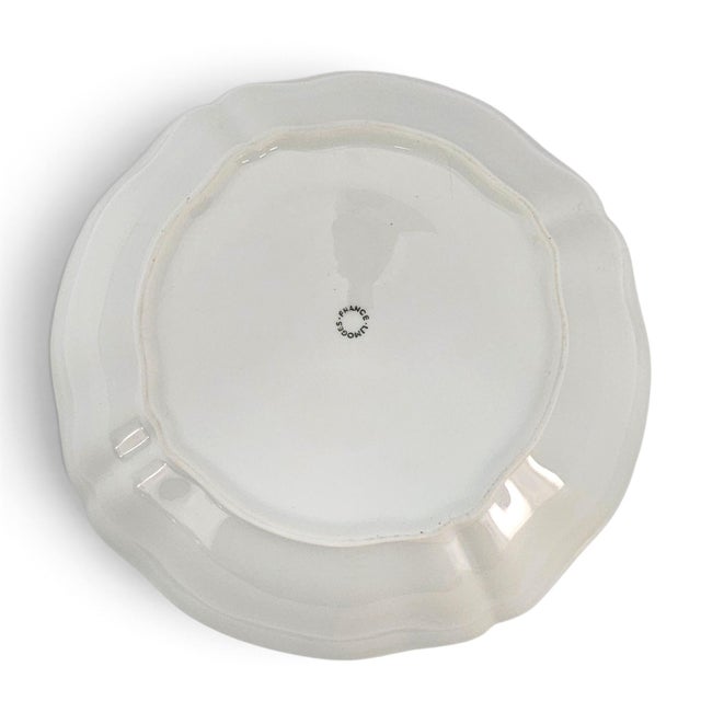 White Mid-Century Limoges France White Porcelain Scalloped Serving Bowl 9.25" For Sale - Image 8 of 9