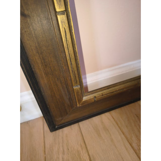 Mid-Century Modern Mid Century Walnut Frame With Gold Border. Fits 12"/18" Painting For Sale - Image 3 of 6