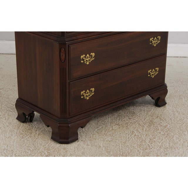 Ethan Allen Cherry 7 Drawer Tall Dresser Chest on Chest For Sale - Image 9 of 14