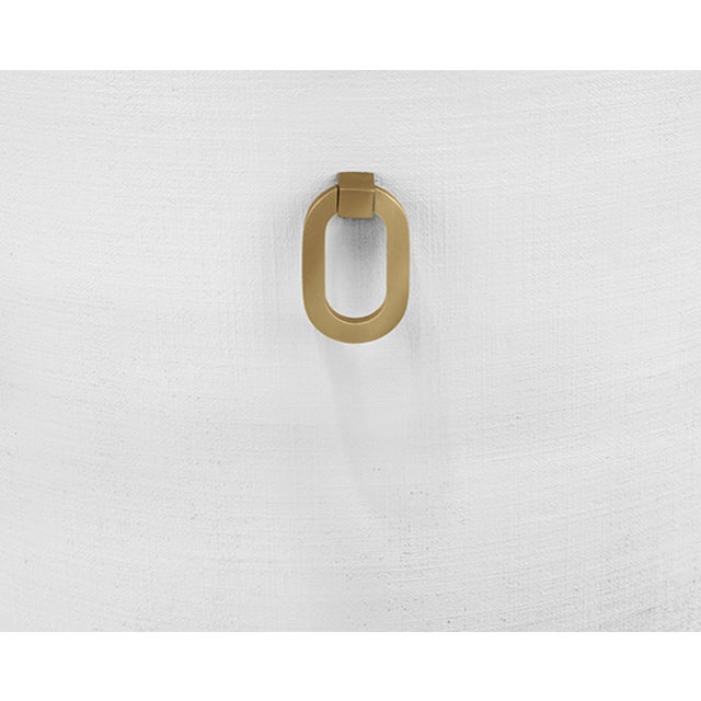 Matthew Izzo Home Sadie White Textured Linen Dining Chair With White Performance Linen Seat For Sale In New York - Image 6 of 7