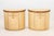 Pair of Modern D-Shaped Painted Wood Bedside Cabinets, in beige with crackle finish the half moon top, each with a table...