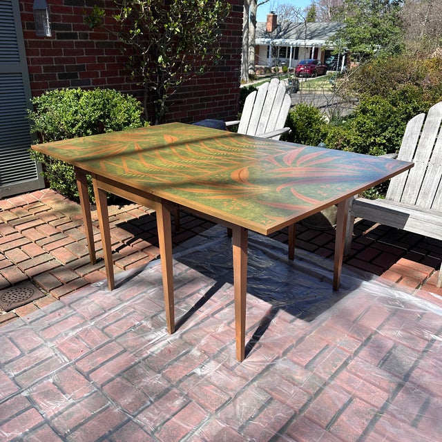 Mid 20th Century Artist Painted Drop Leaf Henkel Harris Table For Sale In Washington DC - Image 6 of 12