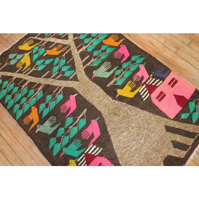 Pictorial Kilim, 3'2''x 4'8'' For Sale - Image 4 of 7