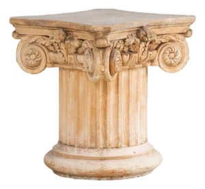 Mid 20th Century French Plaster Column Stand Side Table