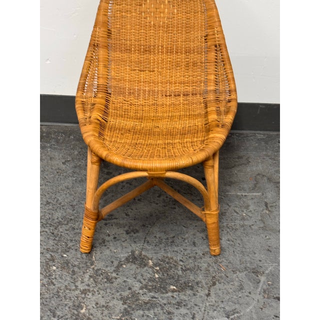 Rattan Scoop Back Side Chair, Vintage For Sale - Image 10 of 12