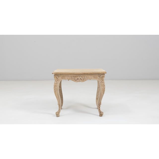 French 19th Century French Louis XV Carved Oak Side Table For Sale - Image 3 of 18