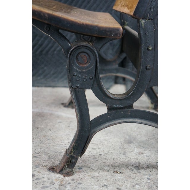 Antique T. Kundtz Co. American Solid Maple Classroom School Desk Cast Iron 1900 For Sale - Image 17 of 18