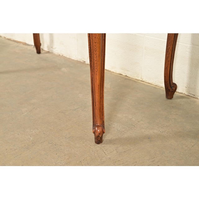 Thomasville French Provincial Carved Walnut Secretary Desk With Bookcase Hutch For Sale - Image 13 of 16