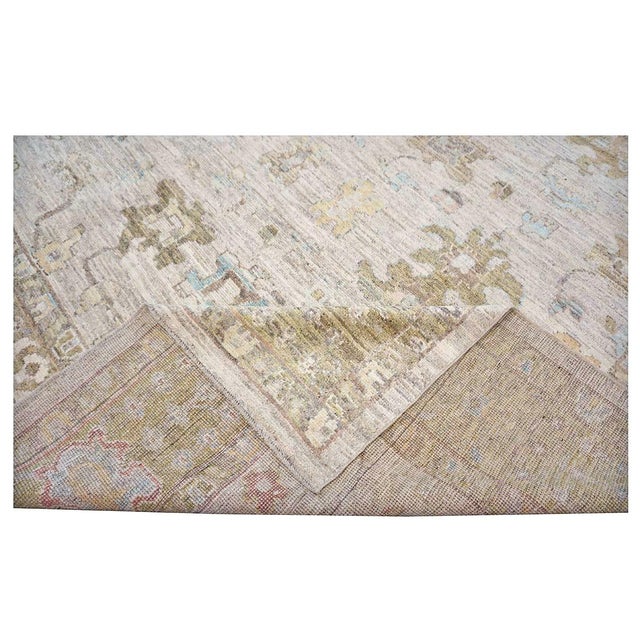 21st Century Turkish Oushak Wool 10x13 Slate & Olive Green Handmade Area Rug #1144096 For Sale - Image 14 of 15