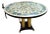 Grand French-Style Round Dining Table – Ornate Marble Top With Gilded Columns & Black Base For Sale