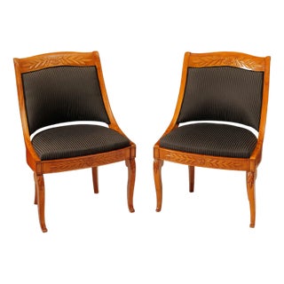 Set of Biedermeier Cherry Armchairs For Sale