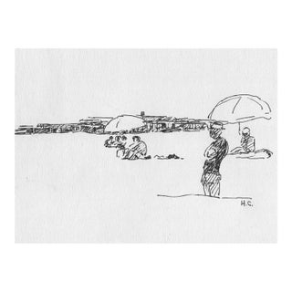 1970s Hayward Cirker Beach Drawing For Sale
