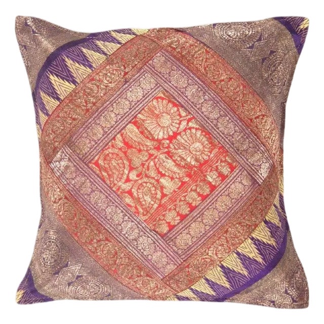 Pasargad DC Sari Silk Square Pillow Case For Sale