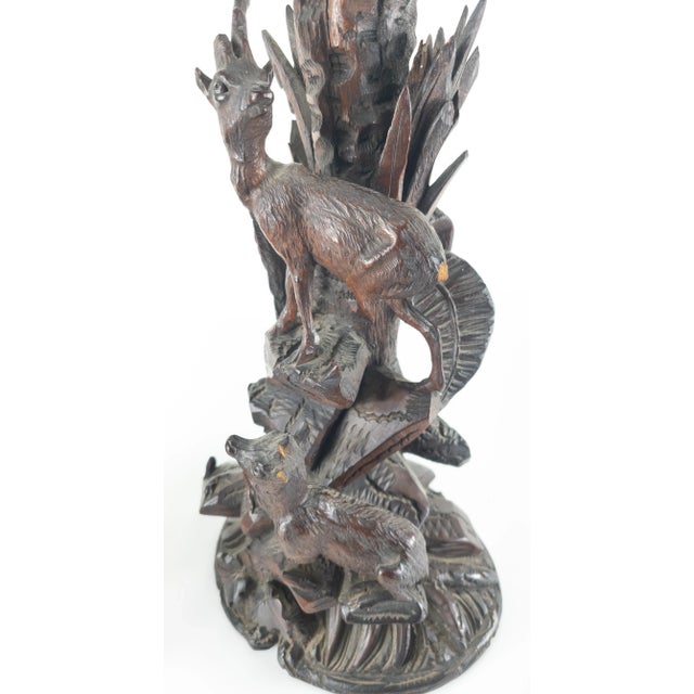 Pair of German Carved Black Forest Walnut Vases For Sale - Image 9 of 13