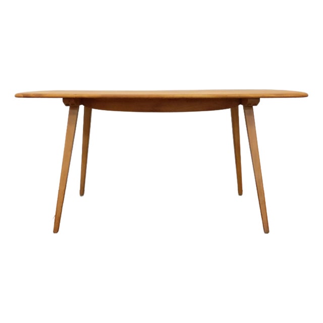 Vintage Ercol Mid Century Modern Plank Dining Table For Sale