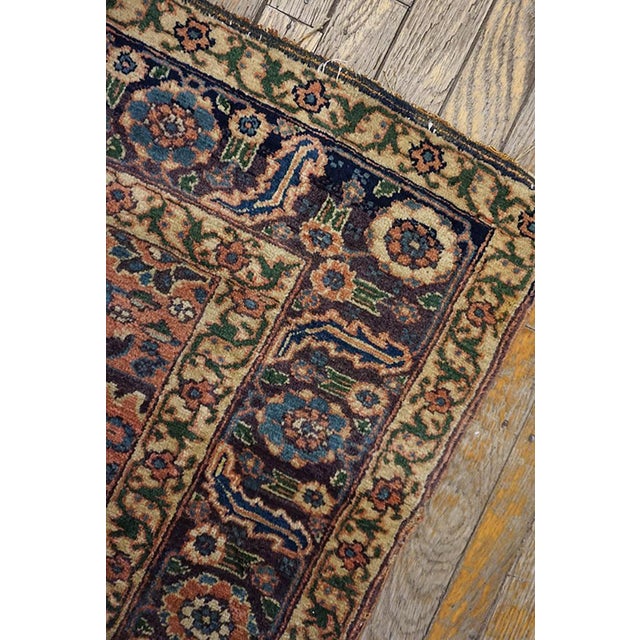 1890s Pink Rose Geometric Tribal n.w. Persian Rug 4'6" X 6' Handknotted Wool Carpet For Sale In New York - Image 6 of 6