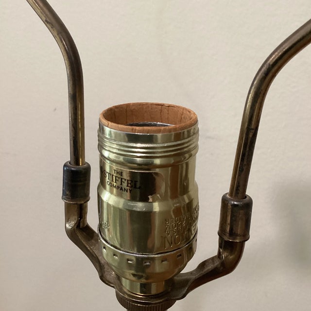 Vintage Mid 20th Century Stiffel Company Original Solid Brass Bulbous Table Lamp For Sale - Image 10 of 13