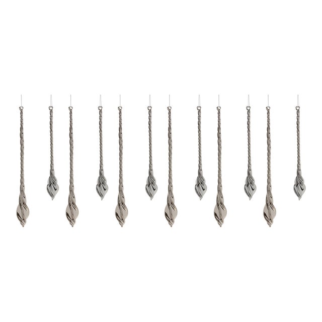 Contemporary Swirl Glass Drop Ornament (Set of 12) For Sale - Image 3 of 3
