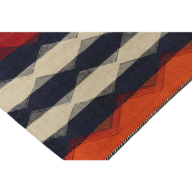 Vintage Jajim Qashqai Persian Kilim in Red, Blue, and Ivory Tones - Rug & Kilim For Sale In New York - Image 6 of 7