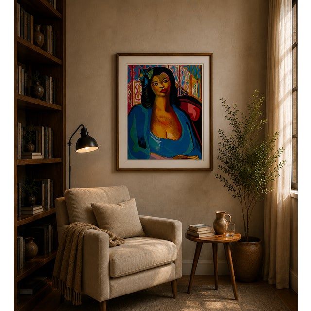 “Abigail” Posthumous limited edition serigraph after Di Cavalcanti, one of the most important figures of Brazilian...