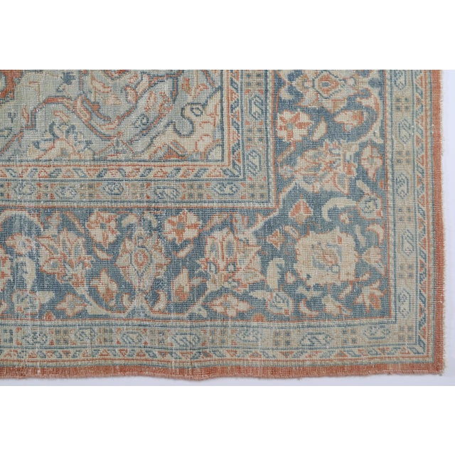 Textile Gorgeous Antique Tribal Rug – Soft Coral & Dusty Blue Palette Rug for Floor -8'' 5'' X 11' 9'' For Sale - Image 7 of 12
