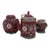 Vintage Red Famille Rose Chinese Tea Set For Sale
