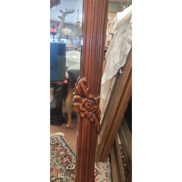 Large 1940s Mahogany Carved Mantel Mirror For Sale - Image 12 of 13