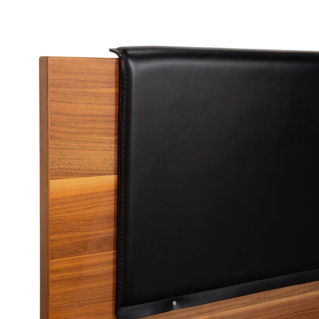 Brown Wood Leather Bed Frame in Brown Black with Manual Function by Hülsta For Sale - Image 8 of 18