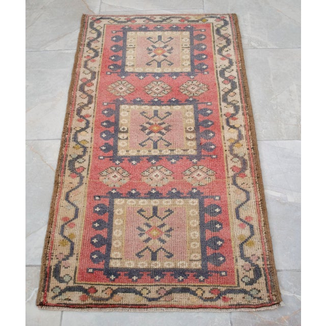 Hand Knotted Door Mat, Entryway Rug, Bath Mat, Kitchen Decor, Small Rug, Turkish Rug - 1′9″ × 4′6″ For Sale - Image 14 of 14