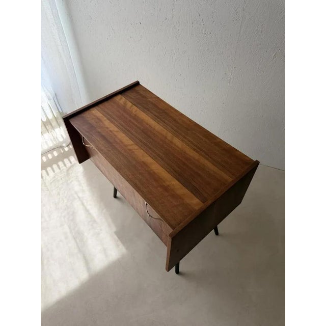 Mid-Century Drop-Front Chest in Walnut with Brass Handles For Sale - Image 11 of 16