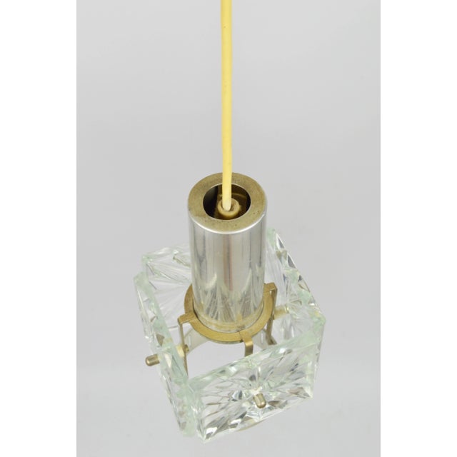 Green Glass & Metal Hanging Lamp, 1970s For Sale - Image 8 of 9