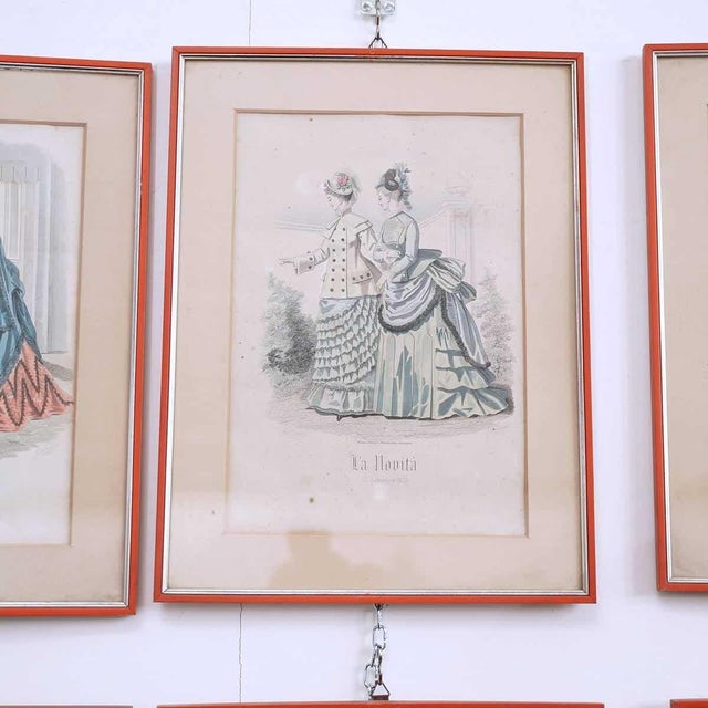 Figurative Composition, 18th Century, Watercoloured Woodcut, Set of 12 For Sale - Image 7 of 15