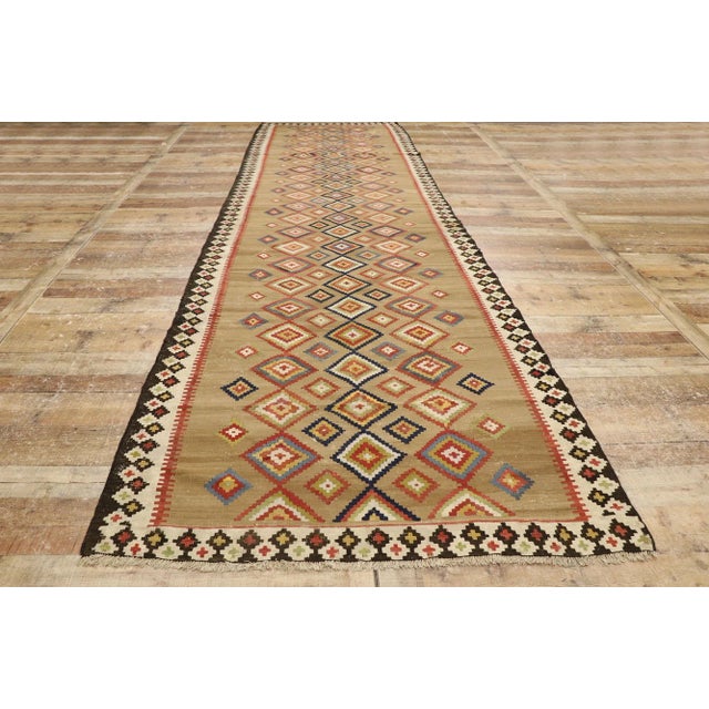 Textile Late 20th Century Vintage Turkish Kilim Rug Runner, 04'02 X 15'00 For Sale - Image 7 of 9