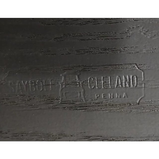 Late 20th Century Saybolt Cleland Black Fan Back Windsor Arm Chair Made in Philadelphia, Pa For Sale - Image 9 of 9