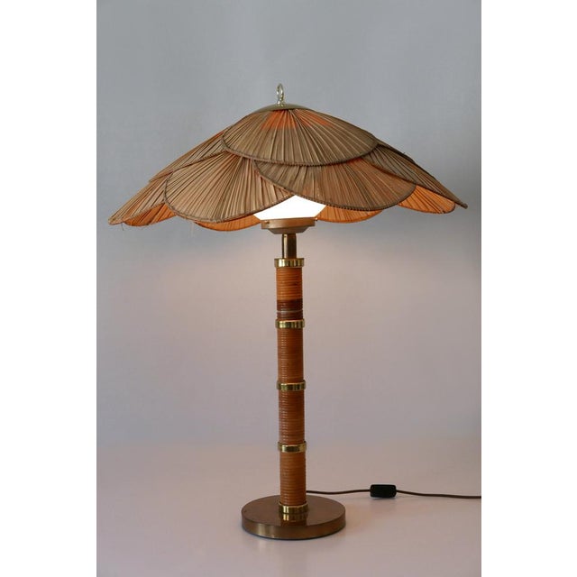 Large, extremely rare and highly decorative mid-century modern 'uchiwa' table lamp or floor light. Designed & 3anufactured...