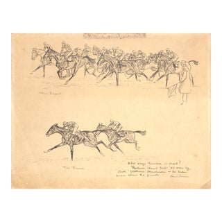 Radnor Hunt Cup '40 Won by "Bill" Clothier's Henchman Litho by Paul Brown For Sale