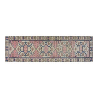 Vintage Turkish Anatolian Hand Knotted Wool Rug, 2'7''x9'2'' For Sale