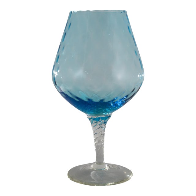 1960s Italian Blue Glass Goblet For Sale