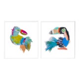 Zazu & Diablo by Melvin G in White Framed Paper, Small Art Print For Sale