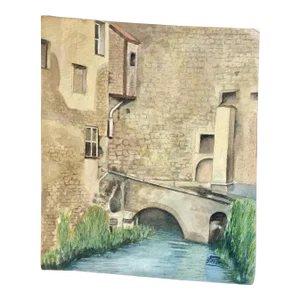 Mid 20th Century French Watercolor Painting
